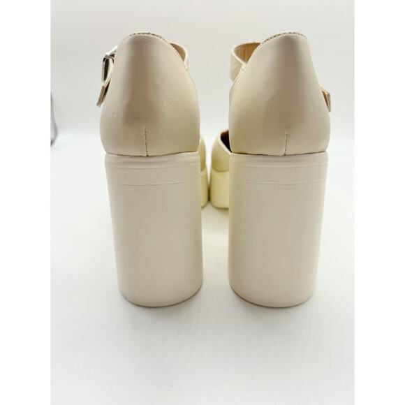 Free People Gwen Platform Mary Janes Moonlight White Chunky Heel Y2K Sz 40/9.5 - Picture 5 of 10